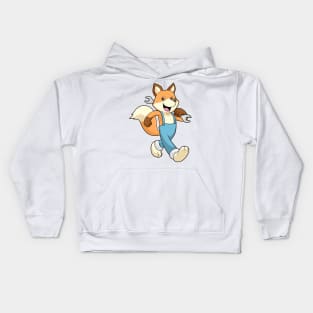 Fox as Mechanic with Wrench Kids Hoodie